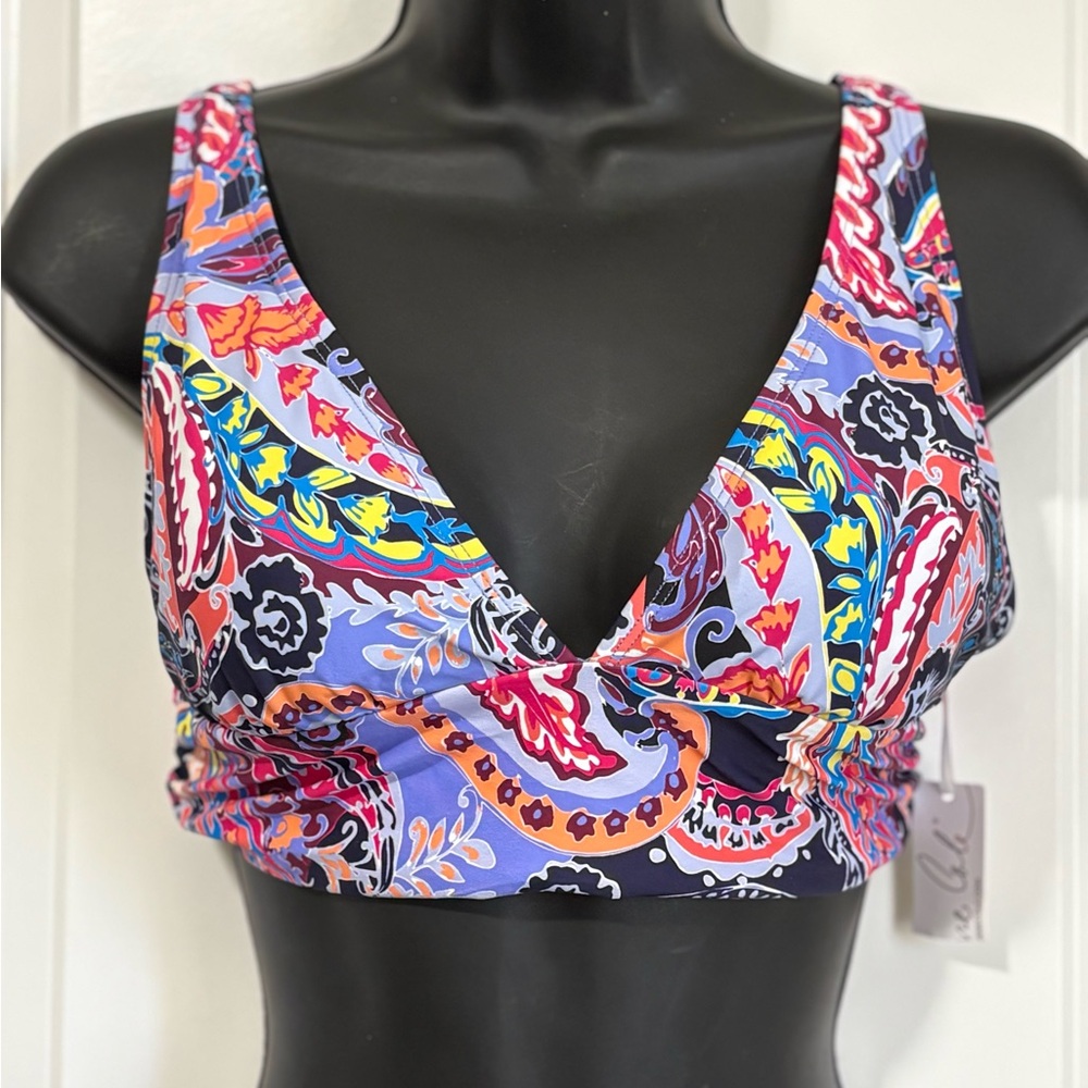 Anne Cole Multicolor Paisley Bikini Top